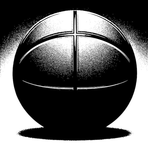 Vector una imagen en blanco y negro de una pelota con una cruz en ella