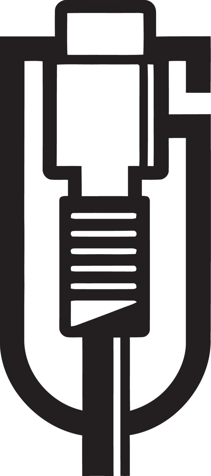 Vector una imagen en blanco y negro de una persona con las letras l en él