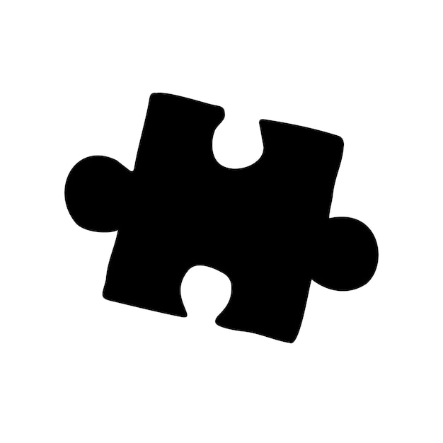Una imagen en blanco y negro de una pieza de rompecabezas con las palabras "la palabra" en ella.