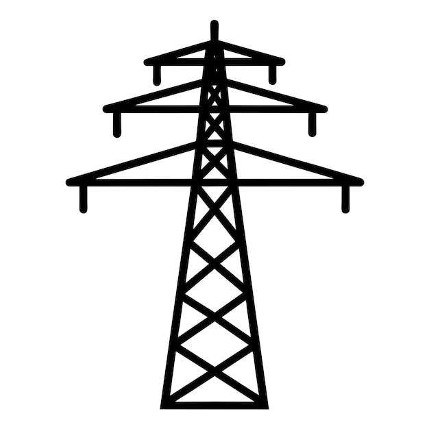una imagen en blanco y negro de un poste eléctrico con una línea eléctrica en él