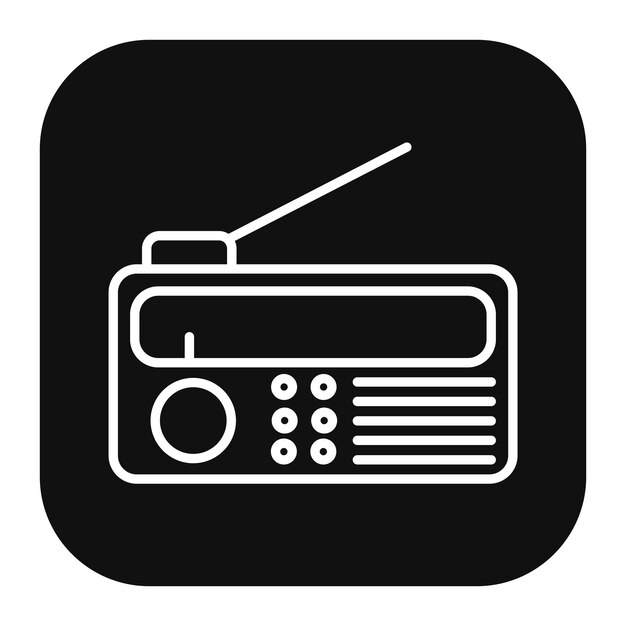 una imagen en blanco y negro de una radio con un fondo negro