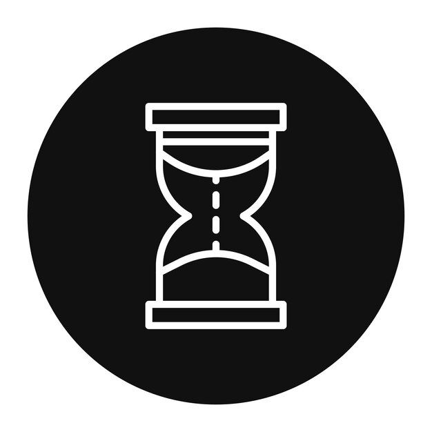 una imagen en blanco y negro de un reloj de arena