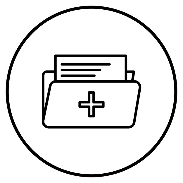 una imagen en blanco y negro de una tarjeta médica con una cruz roja en el medio