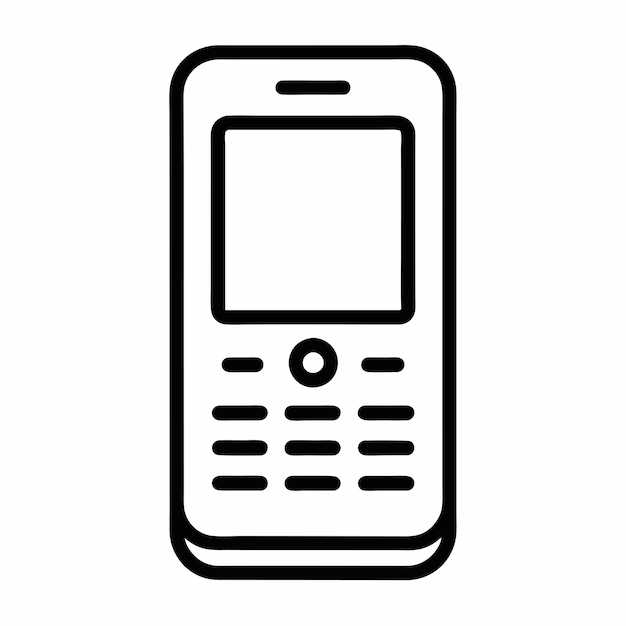 una imagen en blanco y negro de un teléfono celular con un fondo negro