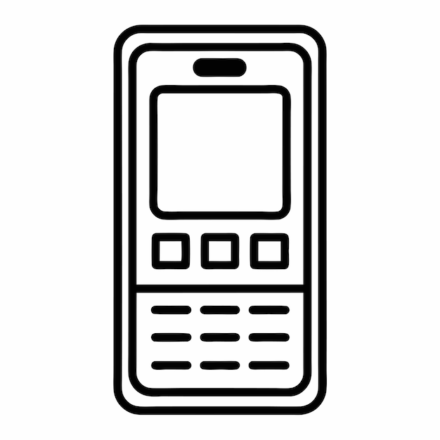 una imagen en blanco y negro de un teléfono celular con un fondo negro