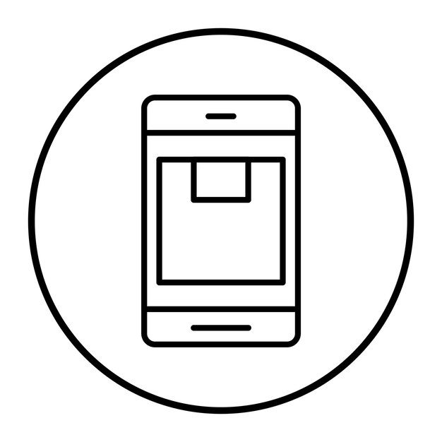 una imagen en blanco y negro de un teléfono con un círculo blanco a su alrededor