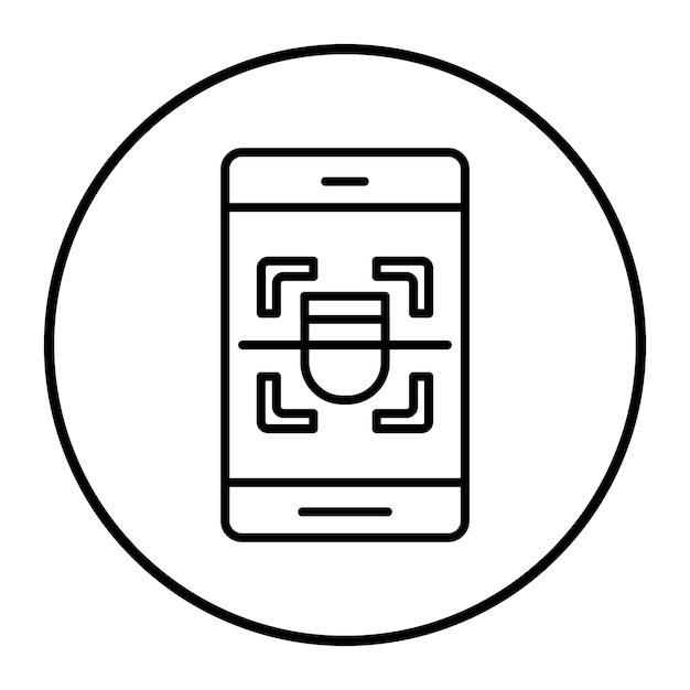 una imagen en blanco y negro de un teléfono con un círculo en él