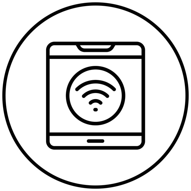 una imagen en blanco y negro de un teléfono con un círculo negro a su alrededor