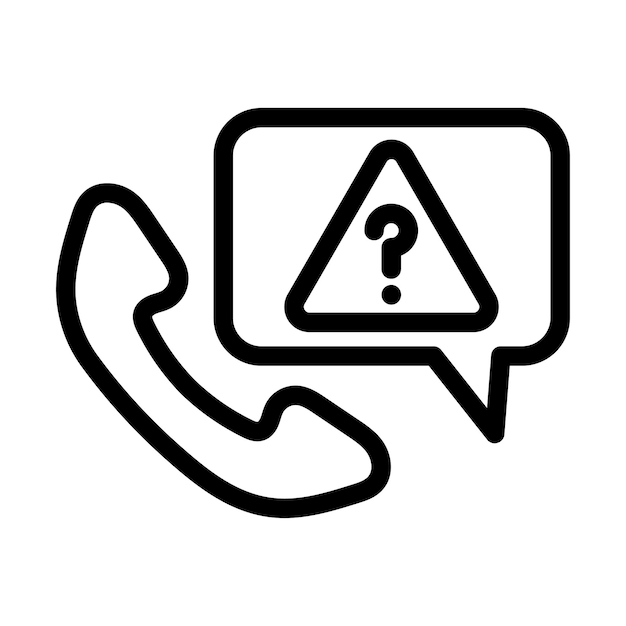 una imagen en blanco y negro de un teléfono con un signo de pregunta en él