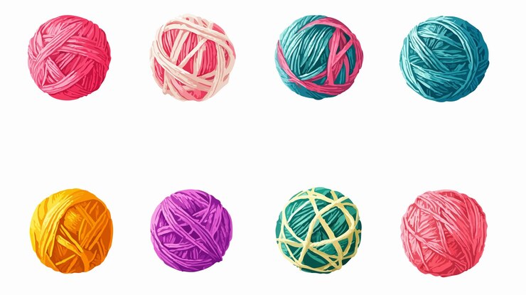 Vector imagen de una bola de hilo cortada en un ángulo ancho con composición centrada