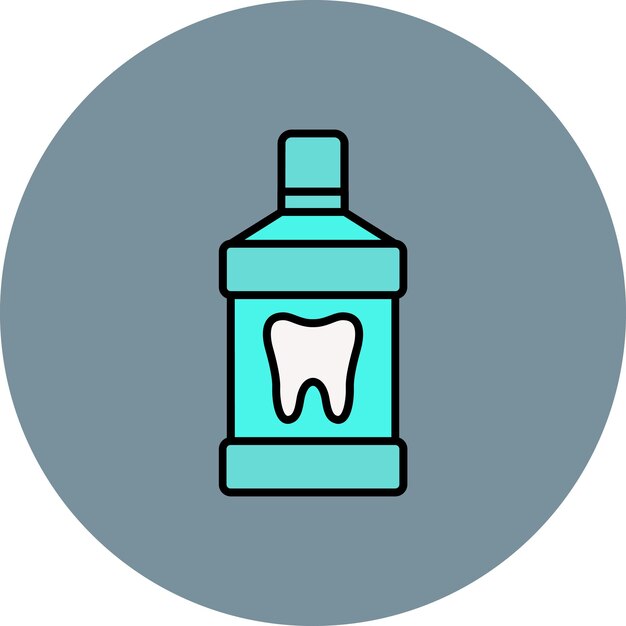 Vector una imagen de una botella de dientes con una pasta de dientes en ella