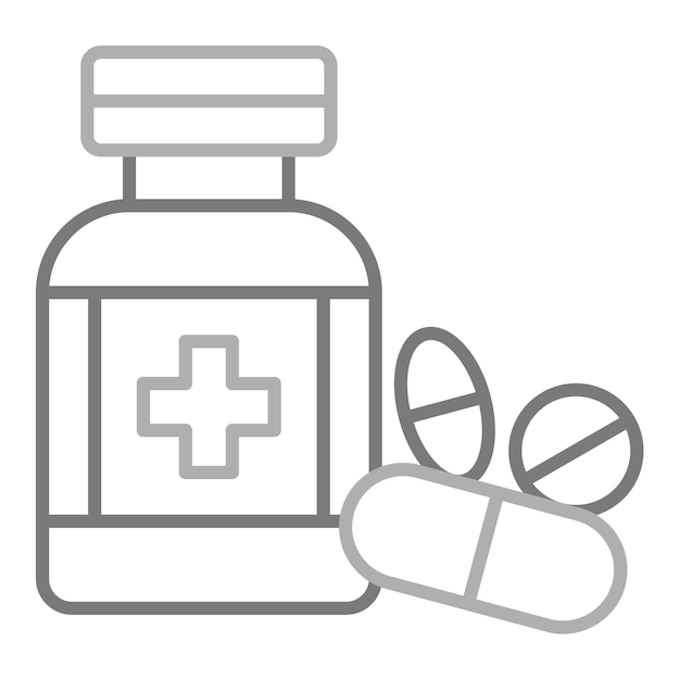 Vector una imagen de una botella de medicamentos médicos y comprimidos médicos