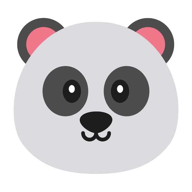 una imagen de una cabeza de oso con orejas rosas y una nariz negra