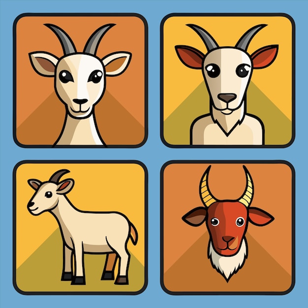 una imagen de cabras y una cabra con diferentes imágenes en ellos