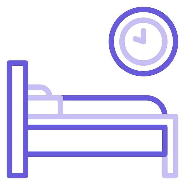 Vector una imagen de una cama de hospital con un reloj en ella