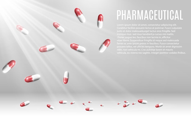 Imagen con cápsulas. Productos farmacéuticos, pastillas.