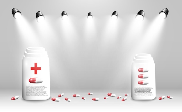 Imagen con cápsulas. Productos farmacéuticos, pastillas.