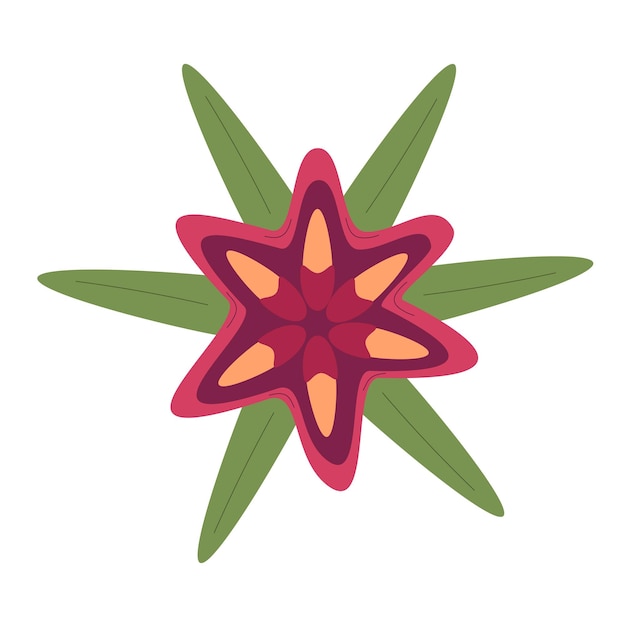 Imagen de un capullo de flor de un color bardo sobre un fondo blanco en el estilo plano en vector