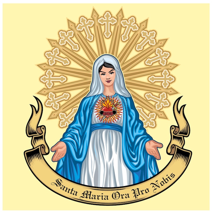 Vector imagen catolica de la santa virgen maria