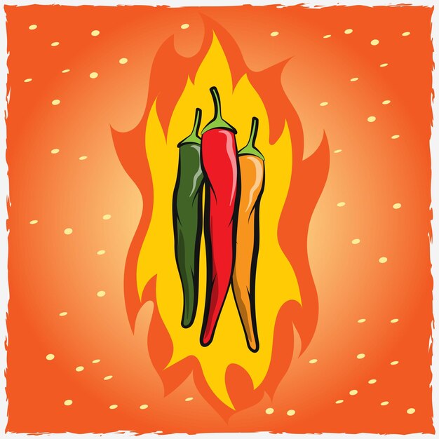 una imagen de un chile caliente en un fuego