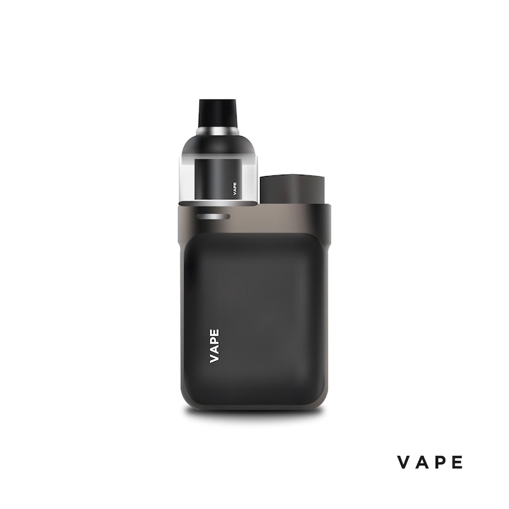 Imagen de cigarrillo electrónico Vape Imagen de vector de foto de Vape negro