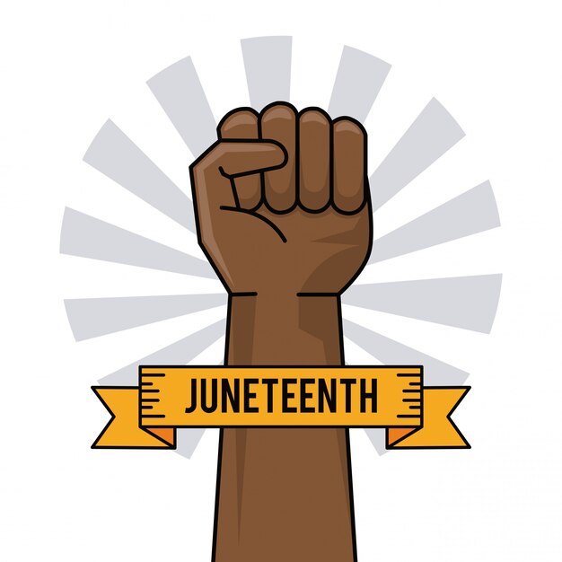 Imagen de la cinta del aumento del puño de la mano del día de Juneteenth