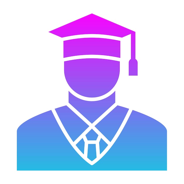 una imagen de color azul y púrpura de un graduado con una gorra en ella