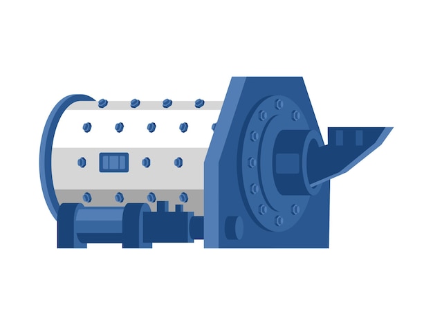 Imagen en color de molino de bolas en estilo plano industria de procesamiento y minería de concepto industrial