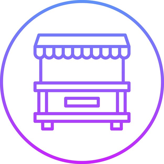una imagen colorida de una caja con un círculo rosa y azul a su alrededor