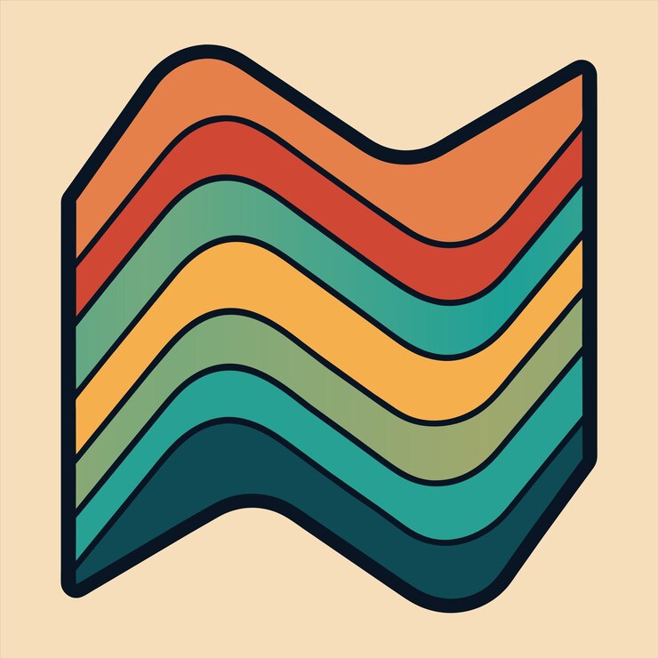 Vector una imagen colorida de un cuadrado con un patrón de arco iris
