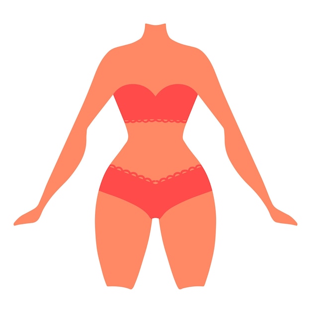 Vector imagen colorida de diferentes cuerpos en conjunto de lencería.