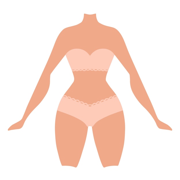 Imagen colorida de diferentes cuerpos en conjunto de lencería.