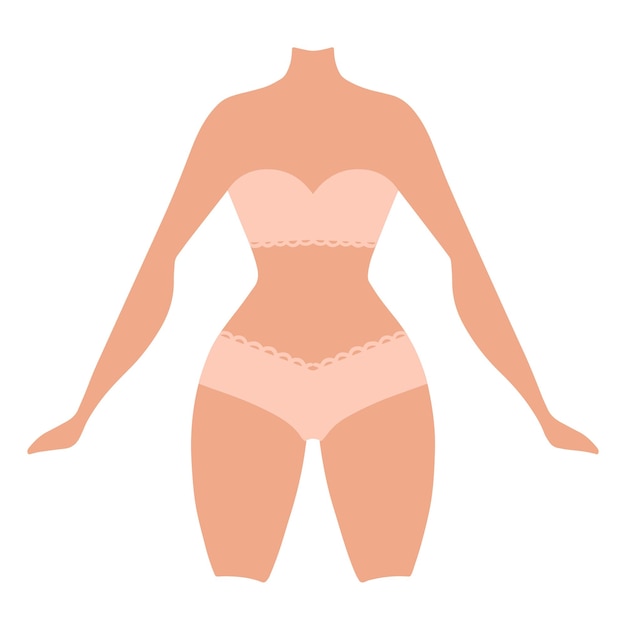 Vector imagen colorida de diferentes cuerpos en conjunto de lencería.