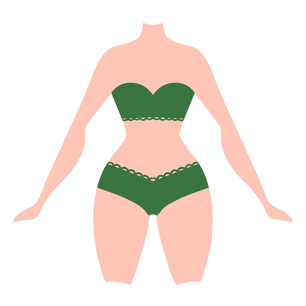 Imagen colorida de diferentes cuerpos en conjunto de lencería.