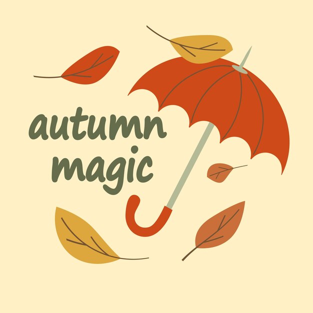 una imagen colorida de la magia del otoño en un fondo amarillo