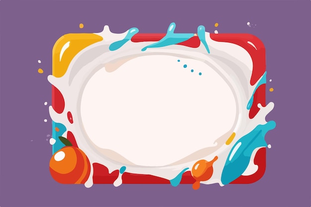 Vector una imagen colorida de un plato con una imagen de comida colorida en él