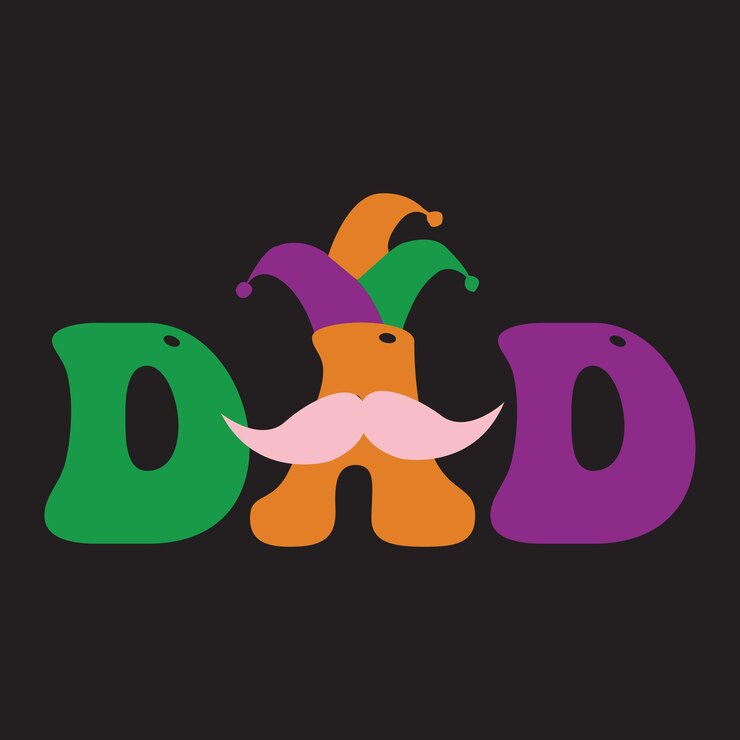 Una imagen colorida de un sombrero con la palabra papá.