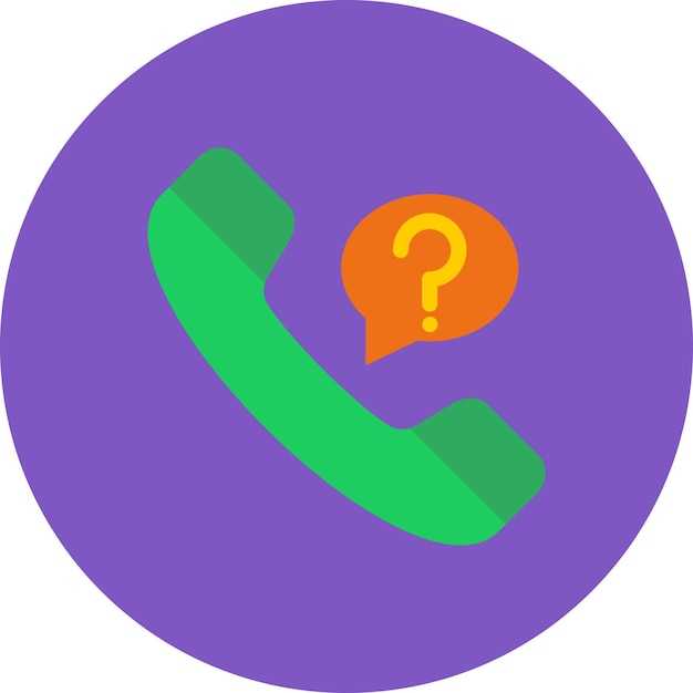 una imagen colorida de un teléfono con un signo de pregunta en él