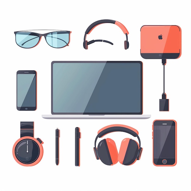 una imagen de una computadora y auriculares con las palabras ipod