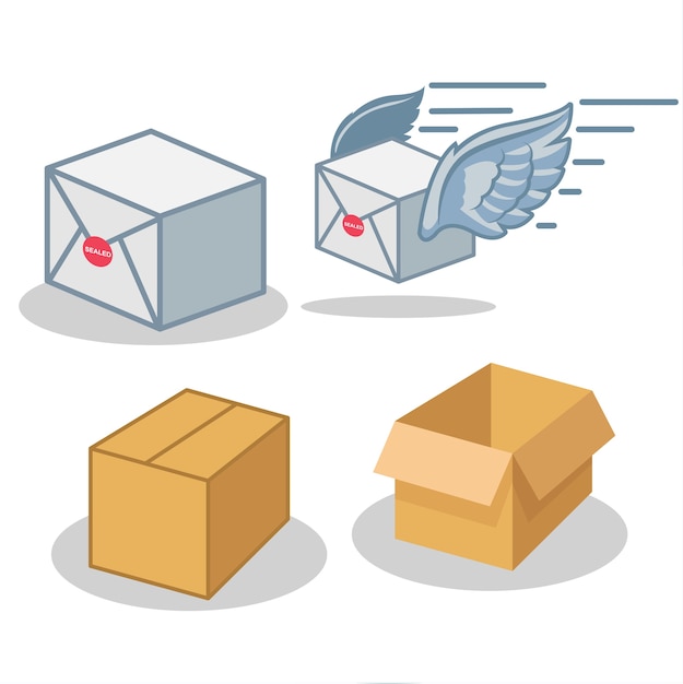 imagen de decoración de caja de embalaje para oficina de correo