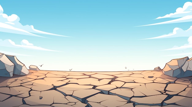 Vector una imagen de un desierto agrietado con las palabras 