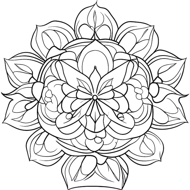 imagen detallada de mandala de gota de agua para adultos libro de colorear ilustración vectorial arte de línea