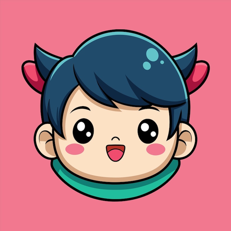 Vector una imagen de dibujo animado de un personaje de dibujos animados con un fondo rosa