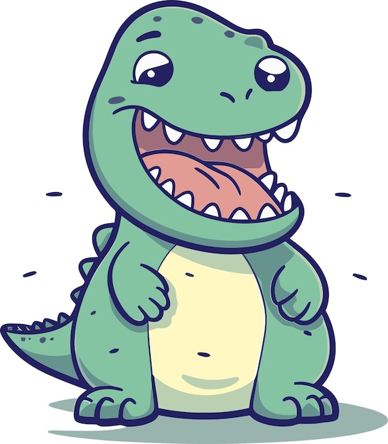 una imagen de dibujos animados de un dinosaurio con una boca grande y dientes que muestran una lengua grande