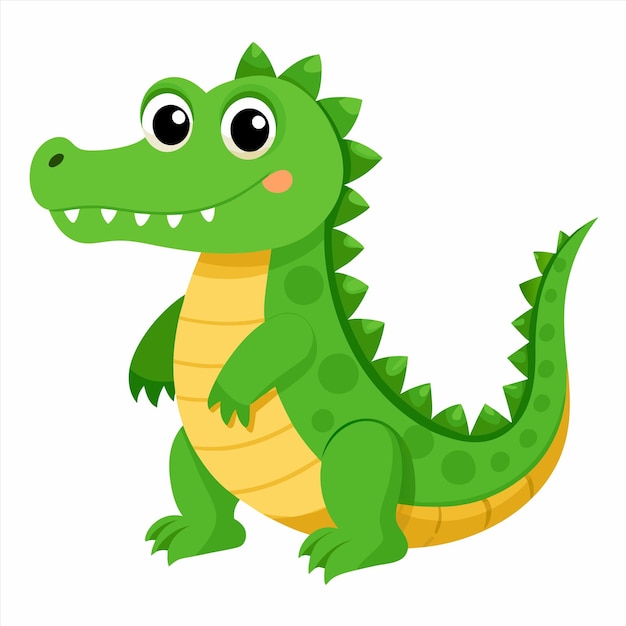 una imagen de dibujos animados de un dinosaurio verde con un fondo blanco