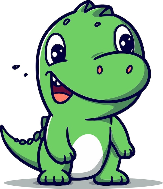 una imagen de dibujos animados de un dinosaurio verde con una mancha blanca en la cabeza
