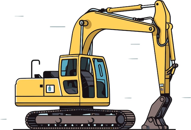 una imagen de dibujos animados de una excavadora amarilla frente a un fondo blanco