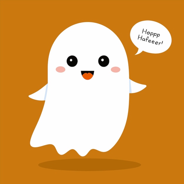 una imagen de dibujos animados de un fantasma con las palabras feliz cumpleaños