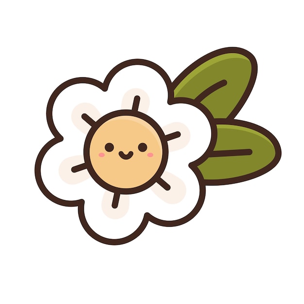 Vector una imagen de dibujos animados de una flor con una cara sonriente