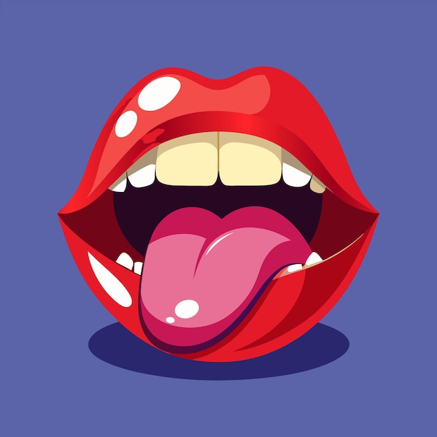 una imagen de dibujos animados de una lengua roja con las palabras quot labios quot
